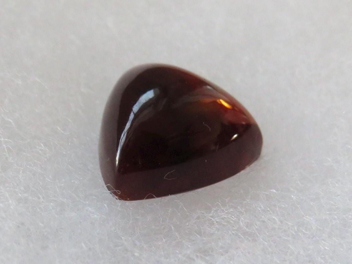 RARE Blood Red Oregon Sunstone | HUGE 15mm Triangle Cabochon | 12+ carats | Natural American Gemstone | OSC336 - Oregon Sunstone - GemEnthusiast