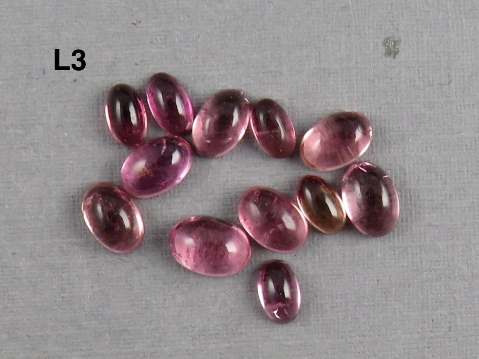 Pink Tourmaline Oval Cabochons | 5x3 and 6x4 mm | TO450 - Tourmaline - GemEnthusiast