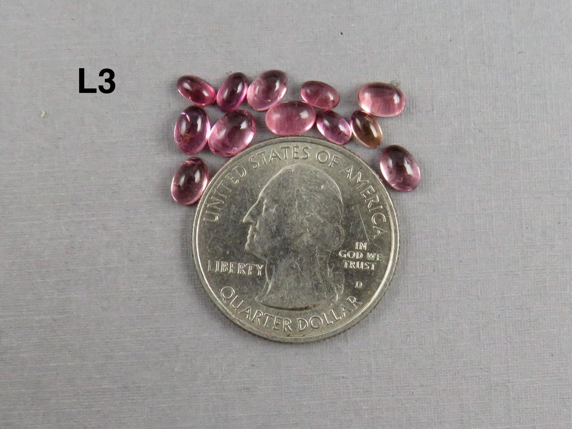 Pink Tourmaline Oval Cabochons | 5x3 and 6x4 mm | TO450 - Tourmaline - GemEnthusiast