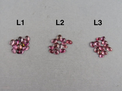 Pink Tourmaline Oval Cabochons | 5x3 and 6x4 mm | TO450 - Tourmaline - GemEnthusiast