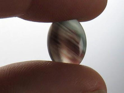 Bicolor Oregon Sunstone with Red and Green | 14x10mm Oval Cabochon | 6.14 carats | OSC338 - Oregon Sunstone - GemEnthusiast
