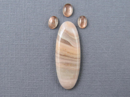 American Gemstone Set | Windy Mountain Jasper, Oregon Sunstone | SET114 - Oregon Sunstone, Windy Mountain Jasper - GemEnthusiast