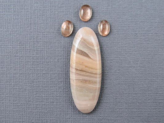 American Gemstone Set | Windy Mountain Jasper, Oregon Sunstone | SET114 - Oregon Sunstone, Windy Mountain Jasper - GemEnthusiast