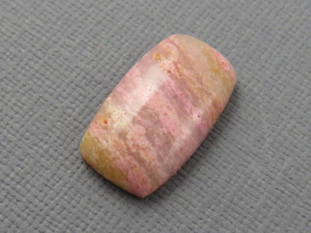 Sunset Rhodonite | 20x11 mm | Natural Cabochon Mined in Italy | RD101 - Sunset Rhodonite, Spessartite Garnet - GemEnthusiast