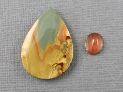 Designer Gemstone Set | Oregon Sunstone and Owyhee Mountain Jasper | SET116 - Oregon Sunstone, Owyhee Mountain Jasper - GemEnthusiast