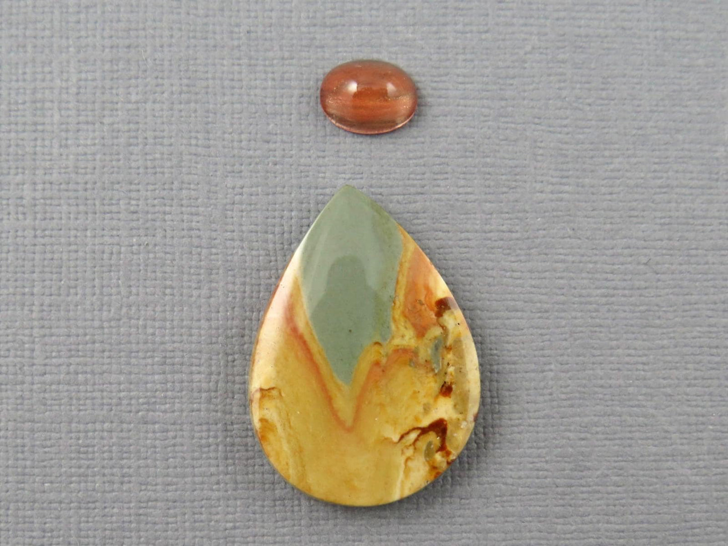 Designer Gemstone Set | Oregon Sunstone and Owyhee Mountain Jasper | SET116 - Oregon Sunstone, Owyhee Mountain Jasper - GemEnthusiast