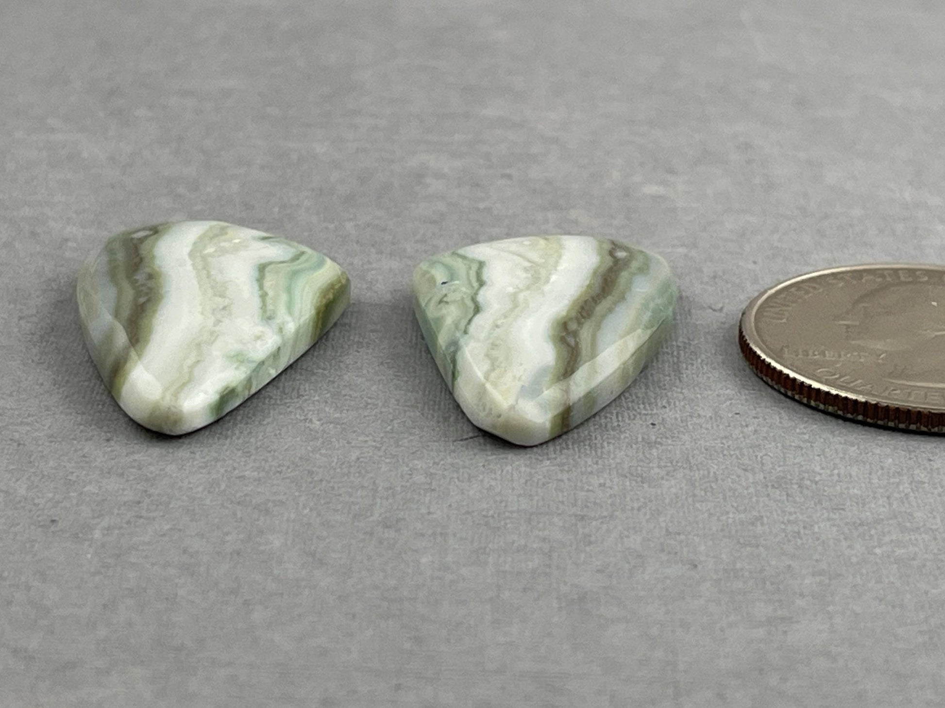 Saturn Chalcedony Cabochon Pair | Natural Loose Gemstone | CA310 - Chalcedony - GemEnthusiast