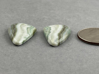 Saturn Chalcedony Cabochon Pair | Natural Loose Gemstone | CA310 - Chalcedony - GemEnthusiast