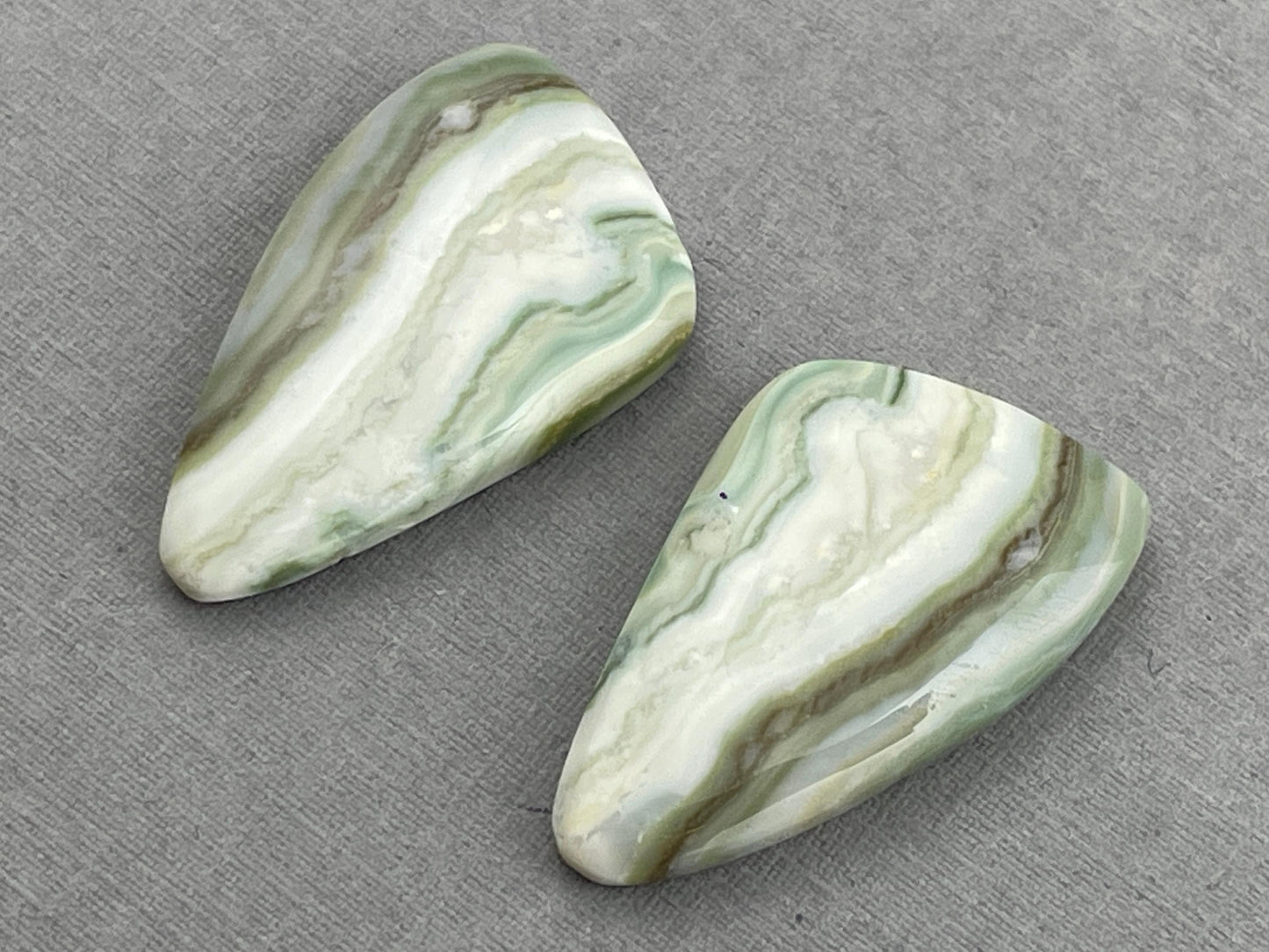 Saturn Chalcedony Cabochon Pair | Natural Loose Gemstone | CA310 - Chalcedony - GemEnthusiast
