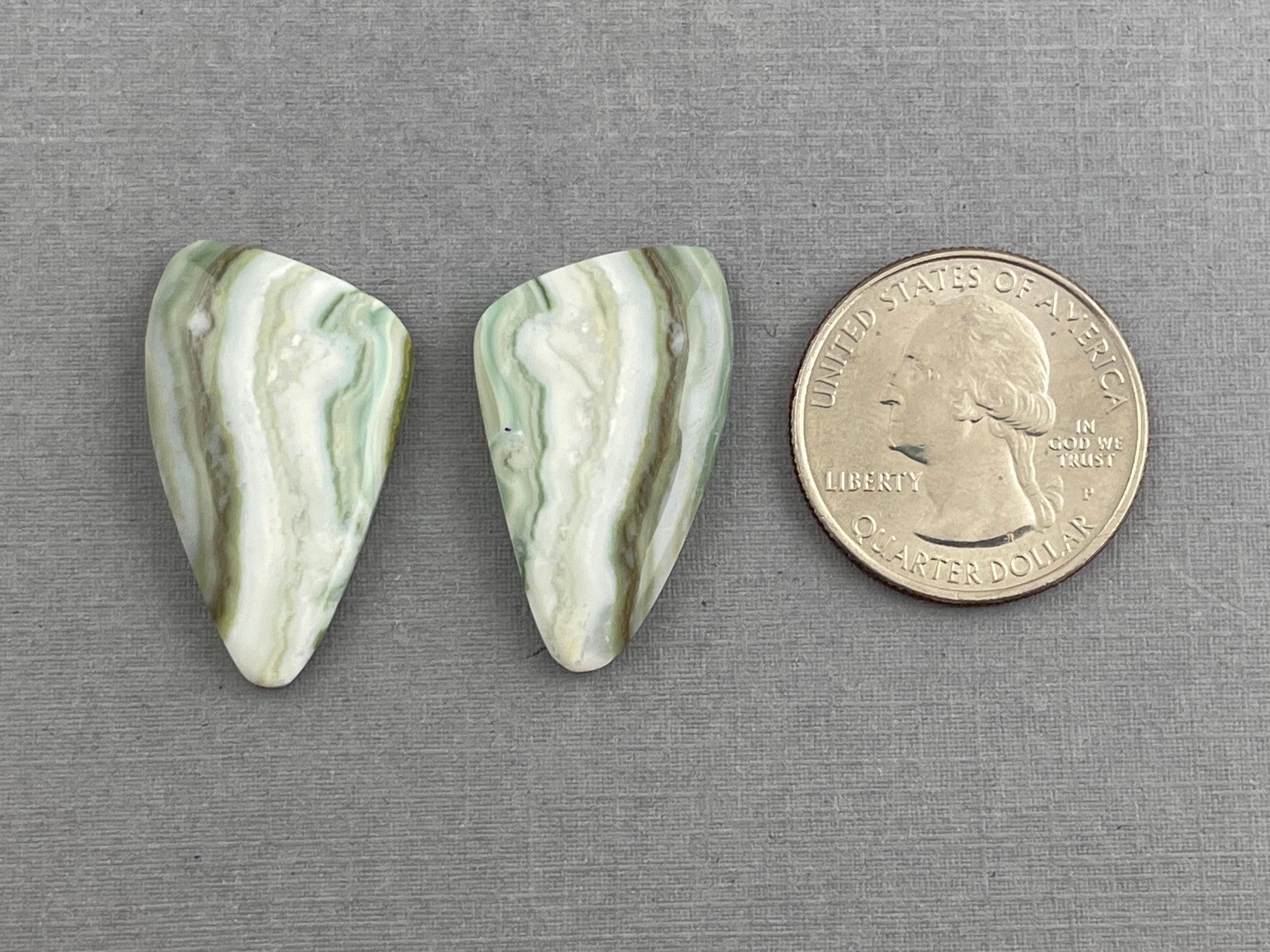Saturn Chalcedony Cabochon Pair | Natural Loose Gemstone | CA310 - Chalcedony - GemEnthusiast