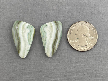 Saturn Chalcedony Cabochon Pair | Natural Loose Gemstone | CA310 - Chalcedony - GemEnthusiast