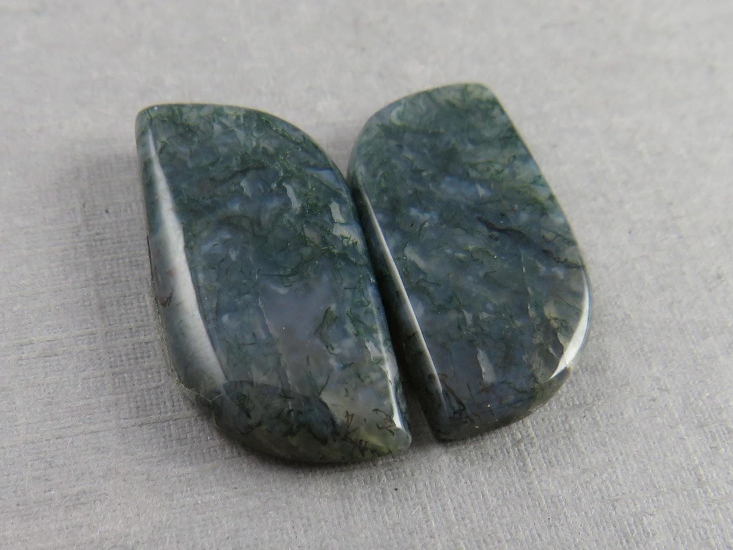 Moss Agate Rose Cut Pair | Natural Loose Gemstone | AG216 - Moss Agate - GemEnthusiast
