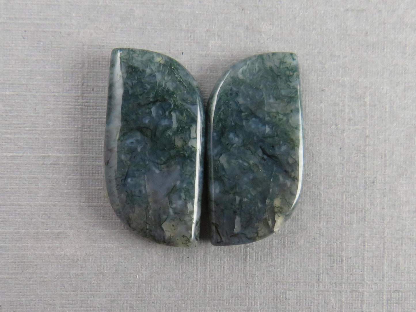 Moss Agate Rose Cut Pair | Natural Loose Gemstone | AG216 - Moss Agate - GemEnthusiast
