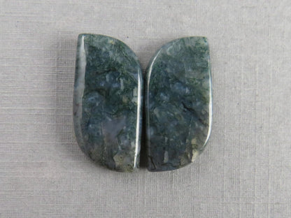 Moss Agate Rose Cut Pair | Natural Loose Gemstone | AG216 - Moss Agate - GemEnthusiast