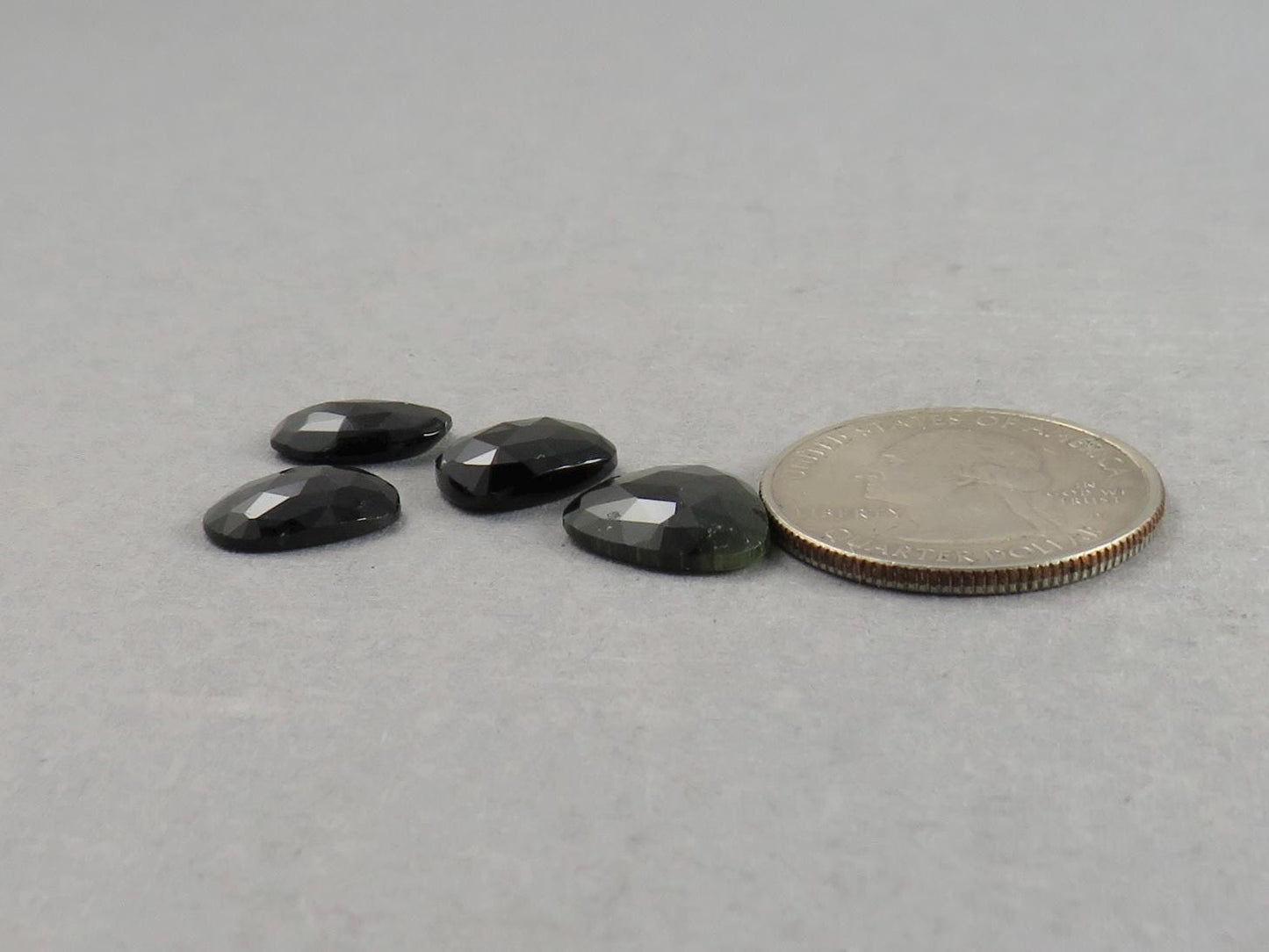 Tourmaline Rose Cut Cabochon | Dark Green to Black | Loose Natural Gemstones | TO343 - Tourmaline - GemEnthusiast