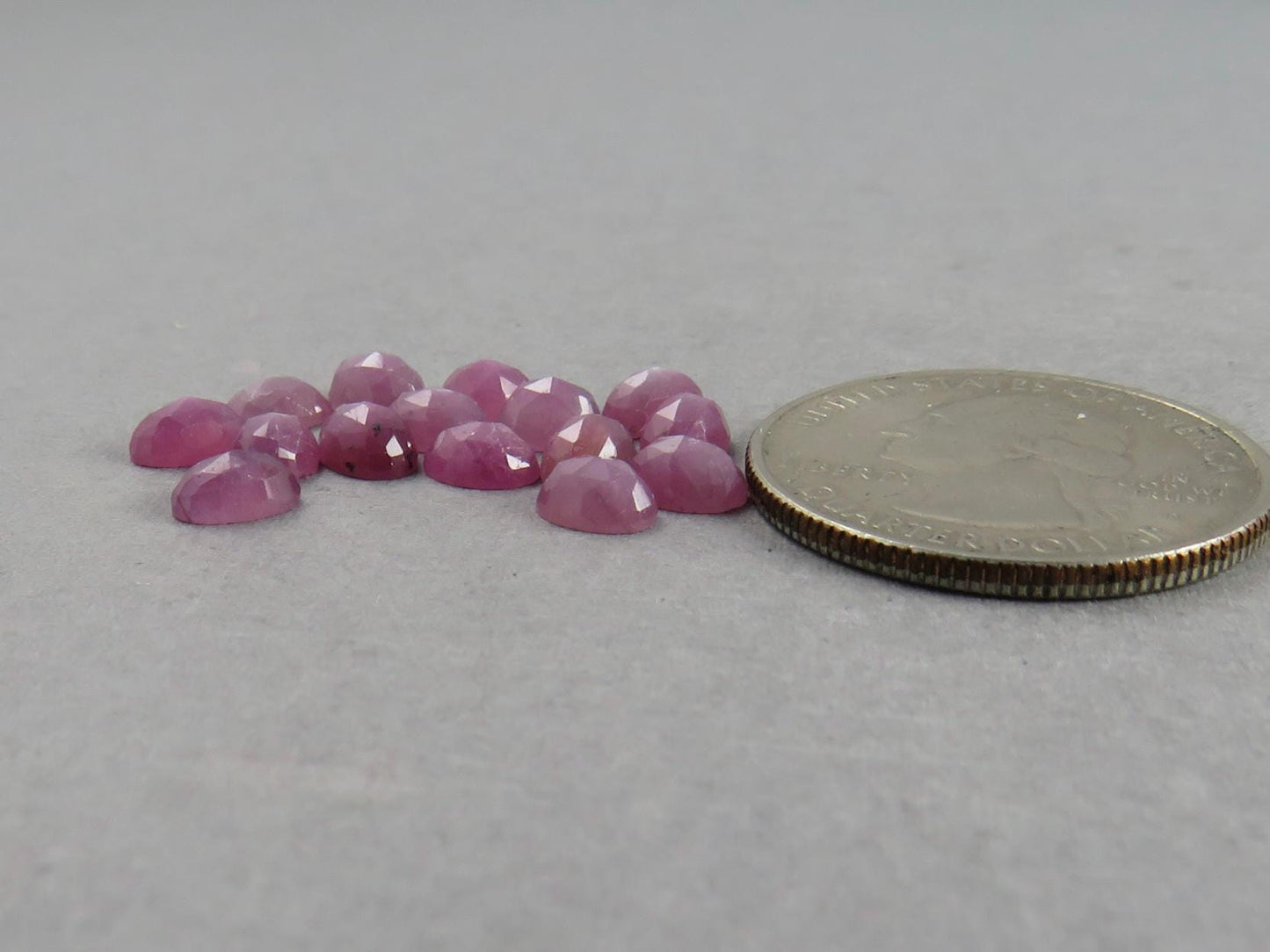 6x4 Ruby with Sheen Lot | Oval Rose Cut Cabochons | 15 Gemstones | RUS250 - Ruby - GemEnthusiast