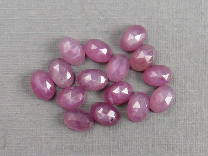 6x4 Ruby with Sheen Lot | Oval Rose Cut Cabochons | 15 Gemstones | RUS250 - Ruby - GemEnthusiast