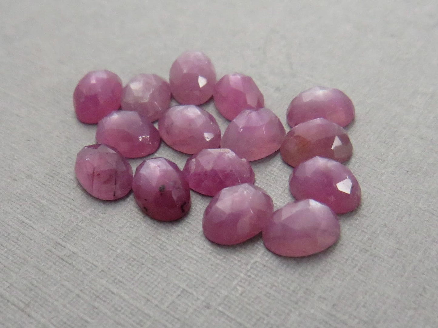 6x4 Ruby with Sheen Lot | Oval Rose Cut Cabochons | 15 Gemstones | RUS250 - Ruby - GemEnthusiast