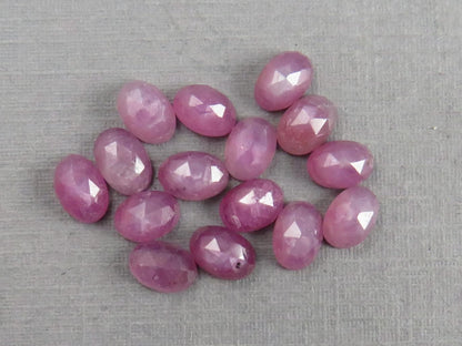 6x4 Ruby with Sheen Lot | Oval Rose Cut Cabochons | 15 Gemstones | RUS250 - Ruby - GemEnthusiast