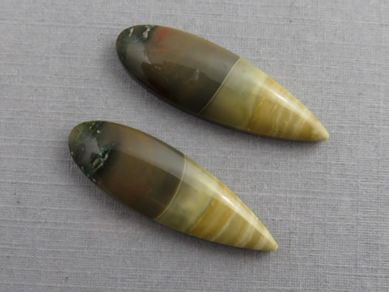 Blue Mountain Jasper Pair | Mined in Oregon USA | 30x10 | JS391 - Blue Mountain Jasper - GemEnthusiast