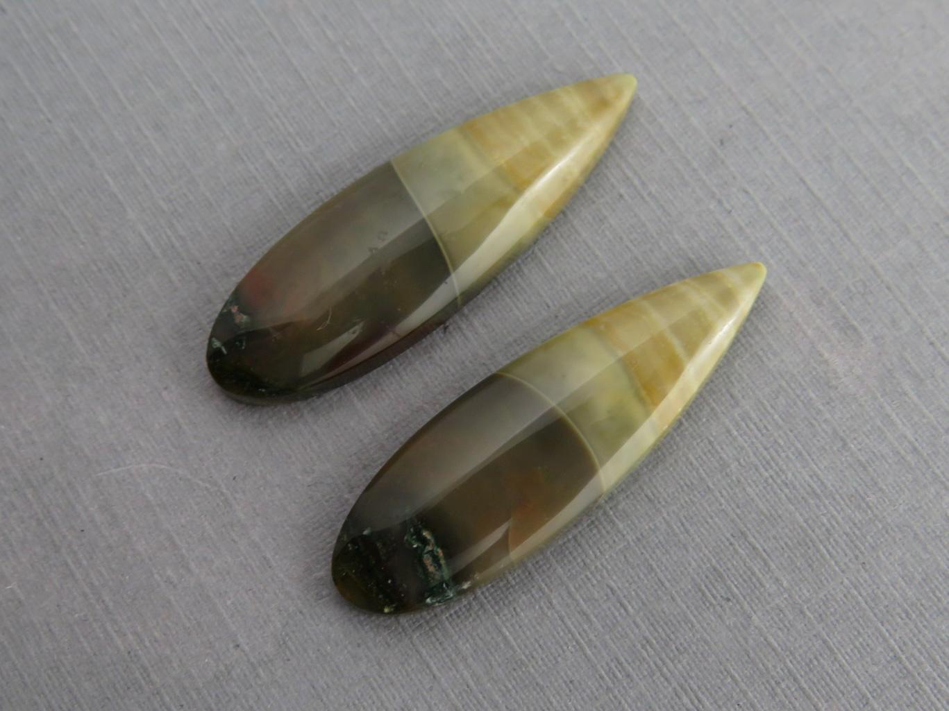 Blue Mountain Jasper Pair | Mined in Oregon USA | 30x10 | JS391 - Blue Mountain Jasper - GemEnthusiast