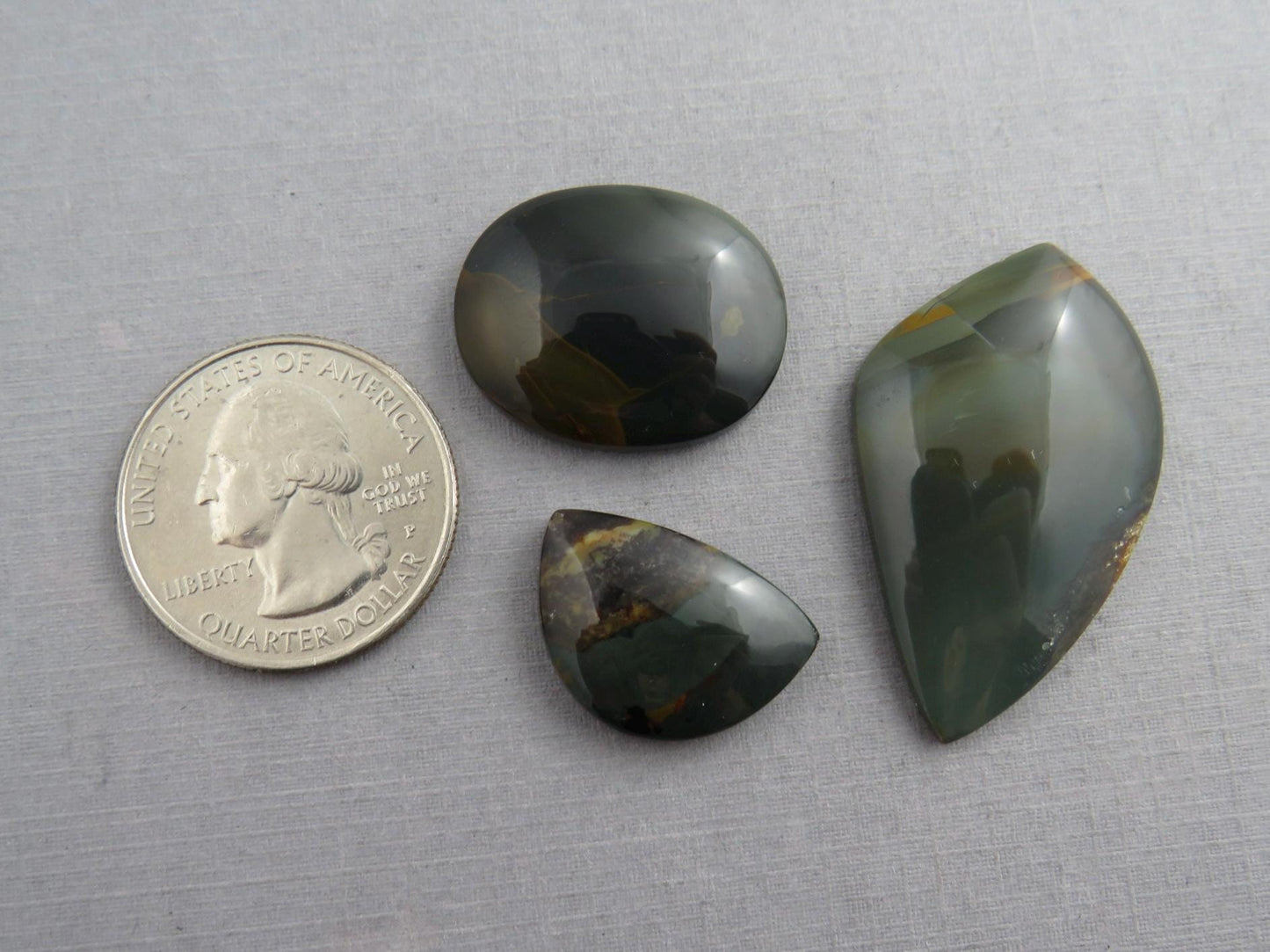 Blue Mountain Jasper Lot | Oregon Gemstone Cabochon | Mined in the USA | JS393 - Blue Mountain Jasper, Oregon Gemstone - GemEnthusiast