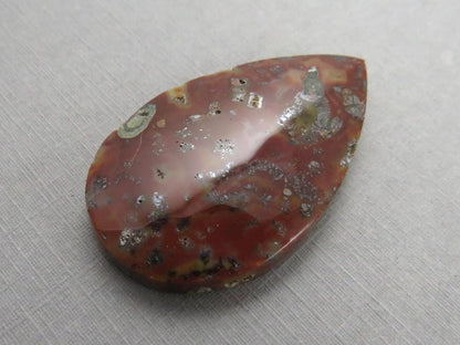 Marcasite in Quartz Cabochon | Natural Gemstone | 39x24 mm | QU530 - Marcasite in Quartz - GemEnthusiast