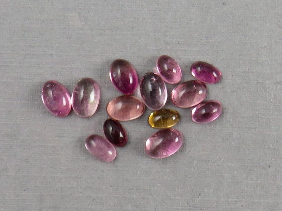 Pink Tourmaline Oval Cabochons | 5x3 and 6x4 mm | TO450 - Tourmaline - GemEnthusiast