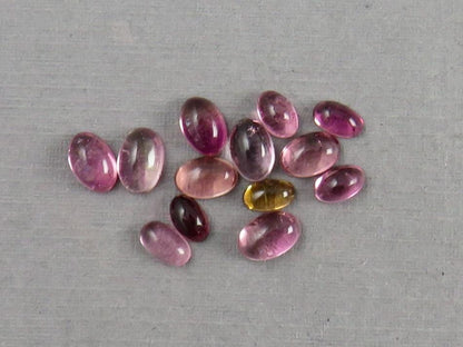 Pink Tourmaline Oval Cabochons | 5x3 and 6x4 mm | TO450 - Tourmaline - GemEnthusiast