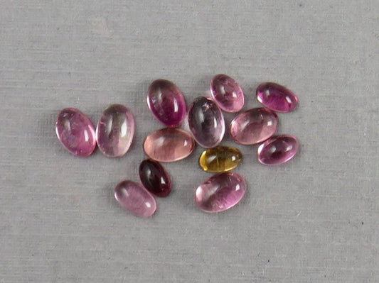 Pink Tourmaline Oval Cabochons | 5x3 and 6x4 mm | TO450 - Tourmaline - GemEnthusiast