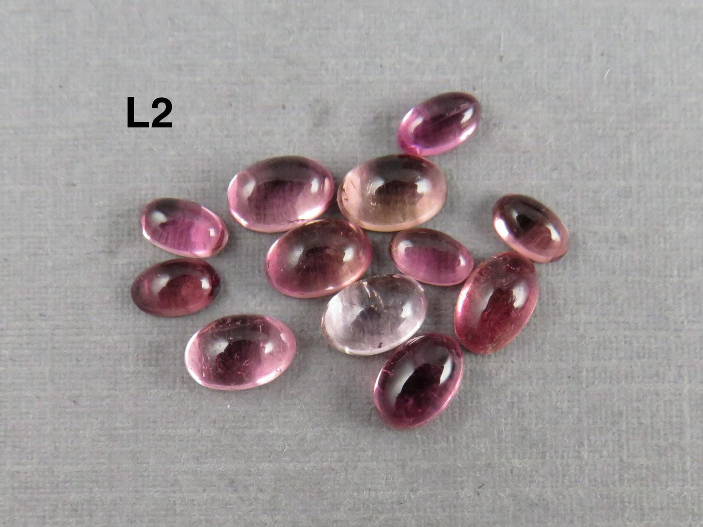 Pink Tourmaline Oval Cabochons | 5x3 and 6x4 mm | TO450 - Tourmaline - GemEnthusiast