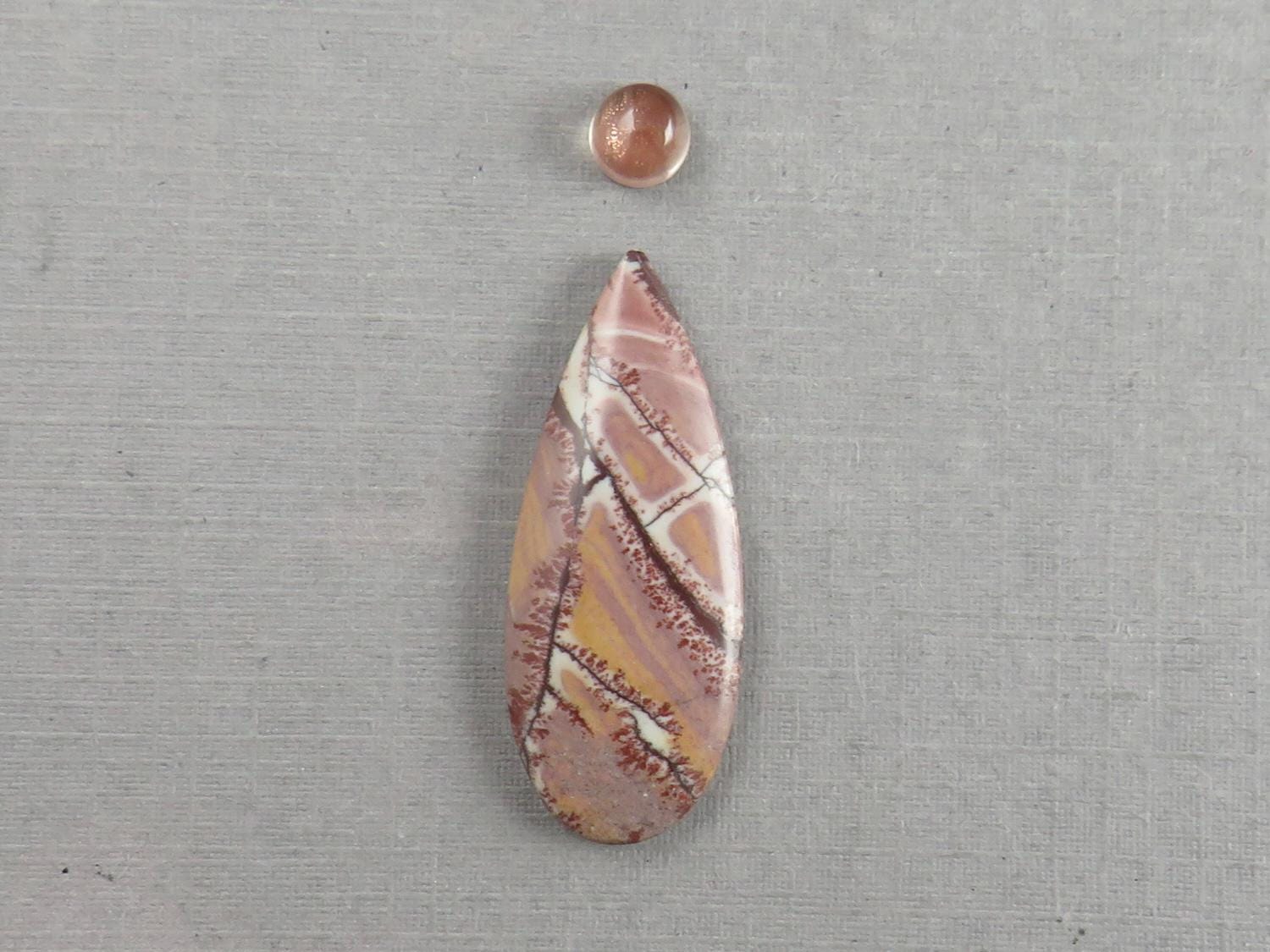 Gemstone Set | Oregon Sunstone and Sonora Jasper | SET118 - Oregon Sunstone, Sonora Jasper - GemEnthusiast