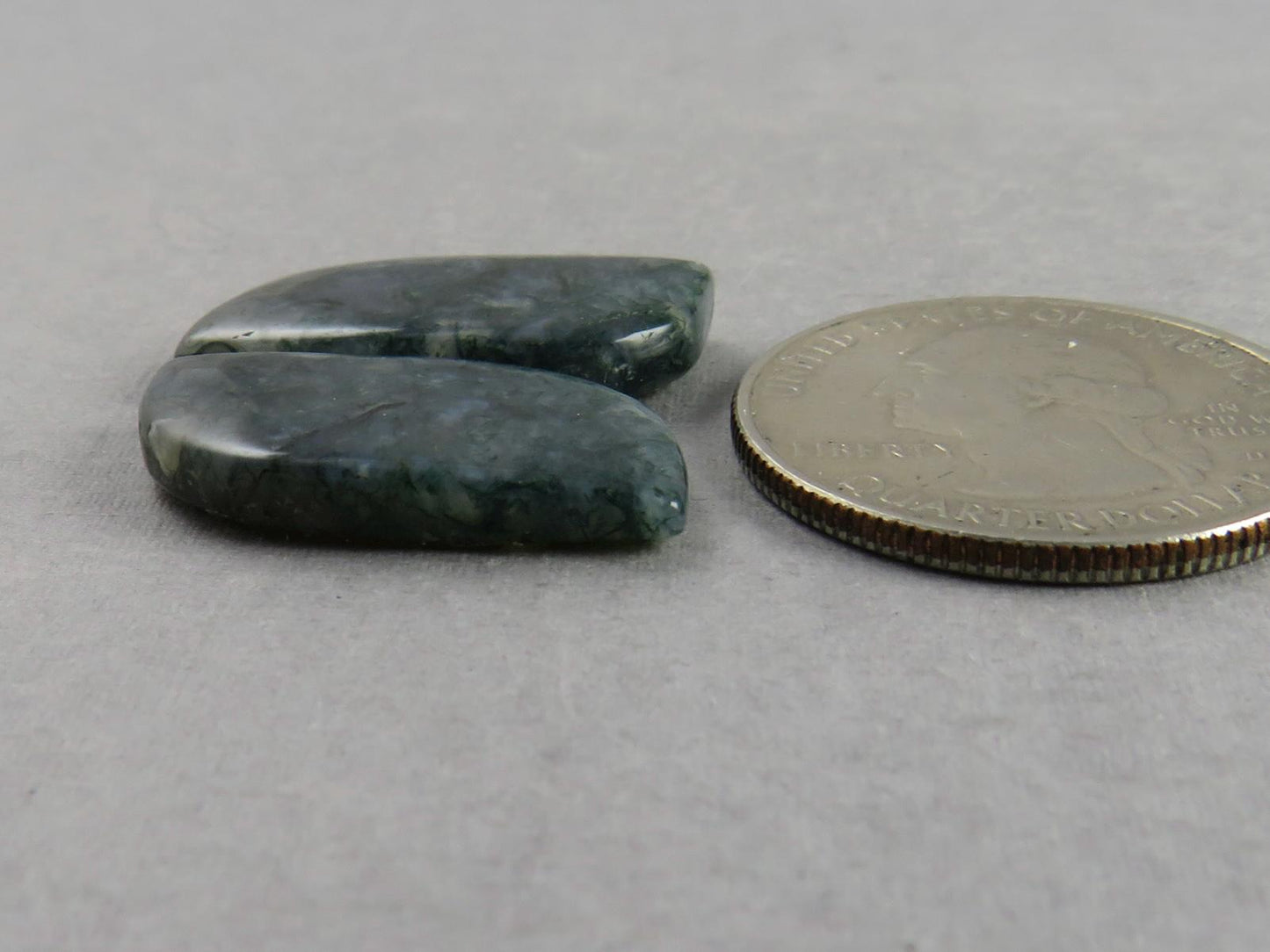 Moss Agate Rose Cut Pair | Natural Loose Gemstone | AG216 - Moss Agate - GemEnthusiast