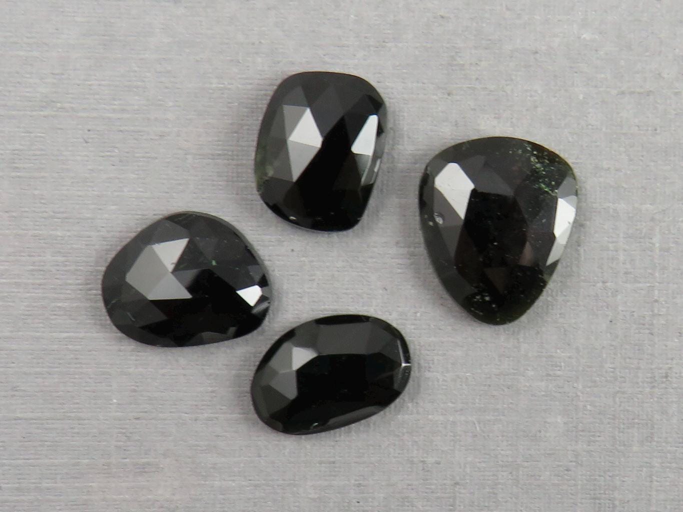 Tourmaline Rose Cut Cabochon | Dark Green to Black | Loose Natural Gemstones | TO343 - Tourmaline - GemEnthusiast