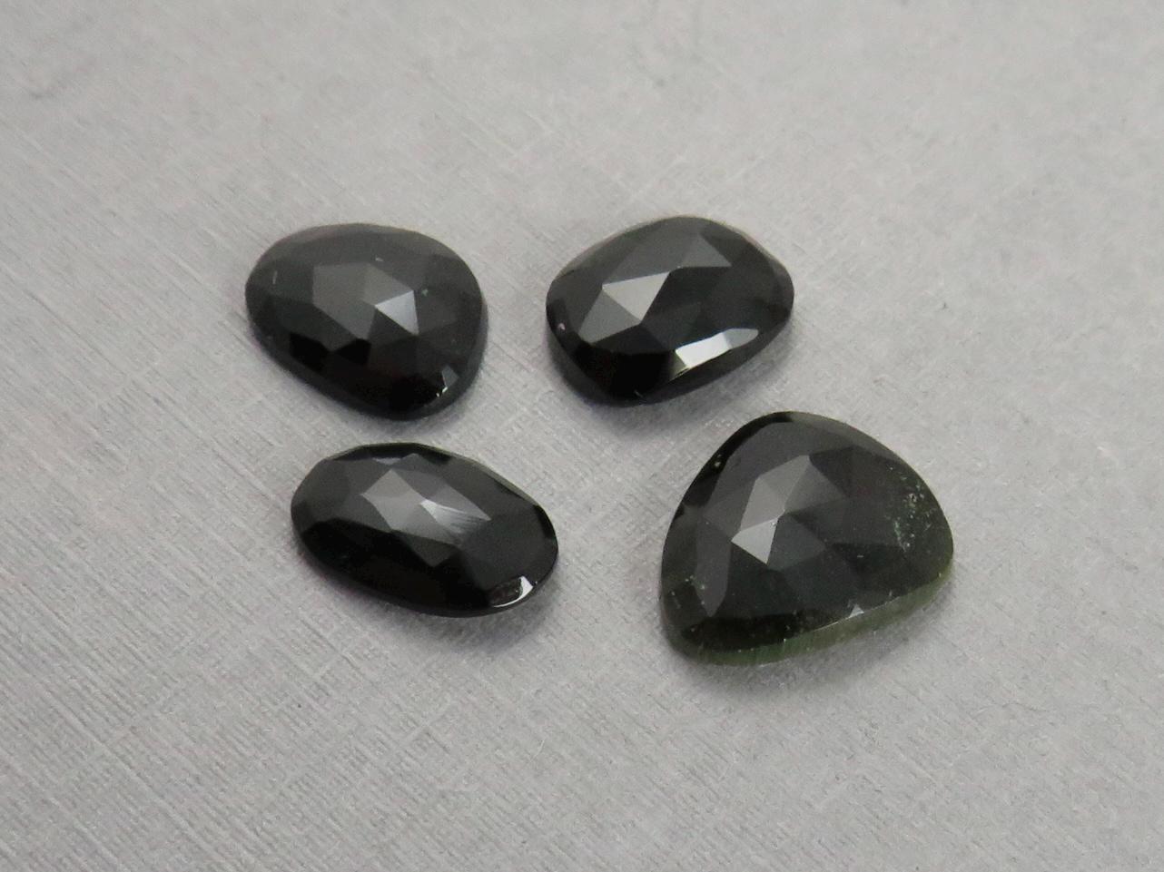 Tourmaline Rose Cut Cabochon | Dark Green to Black | Loose Natural Gemstones | TO343 - Tourmaline - GemEnthusiast