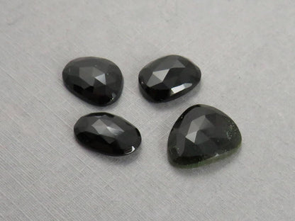 Tourmaline Rose Cut Cabochon | Dark Green to Black | Loose Natural Gemstones | TO343 - Tourmaline - GemEnthusiast