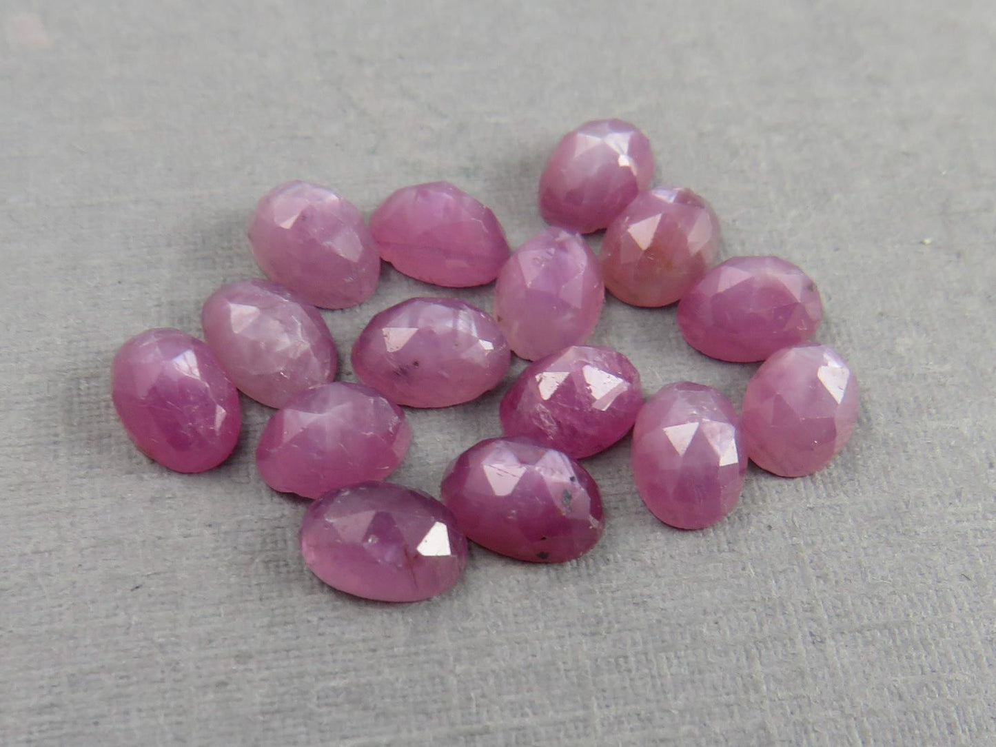 6x4 Ruby with Sheen Lot | Oval Rose Cut Cabochons | 15 Gemstones | RUS250 - Ruby - GemEnthusiast