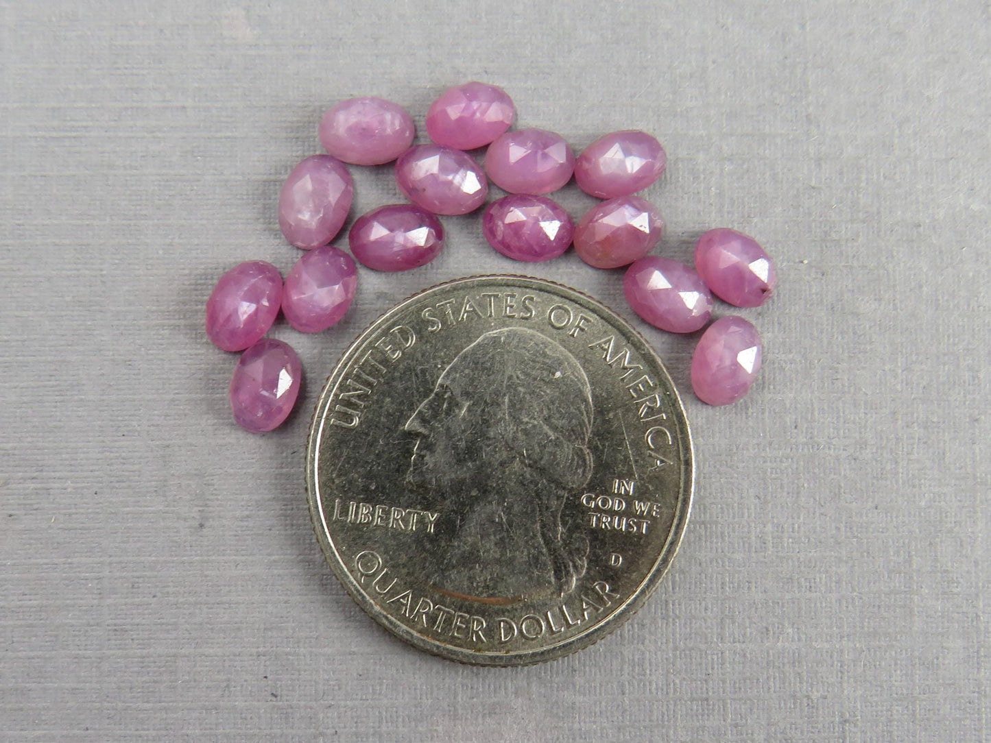 6x4 Ruby with Sheen Lot | Oval Rose Cut Cabochons | 15 Gemstones | RUS250 - Ruby - GemEnthusiast