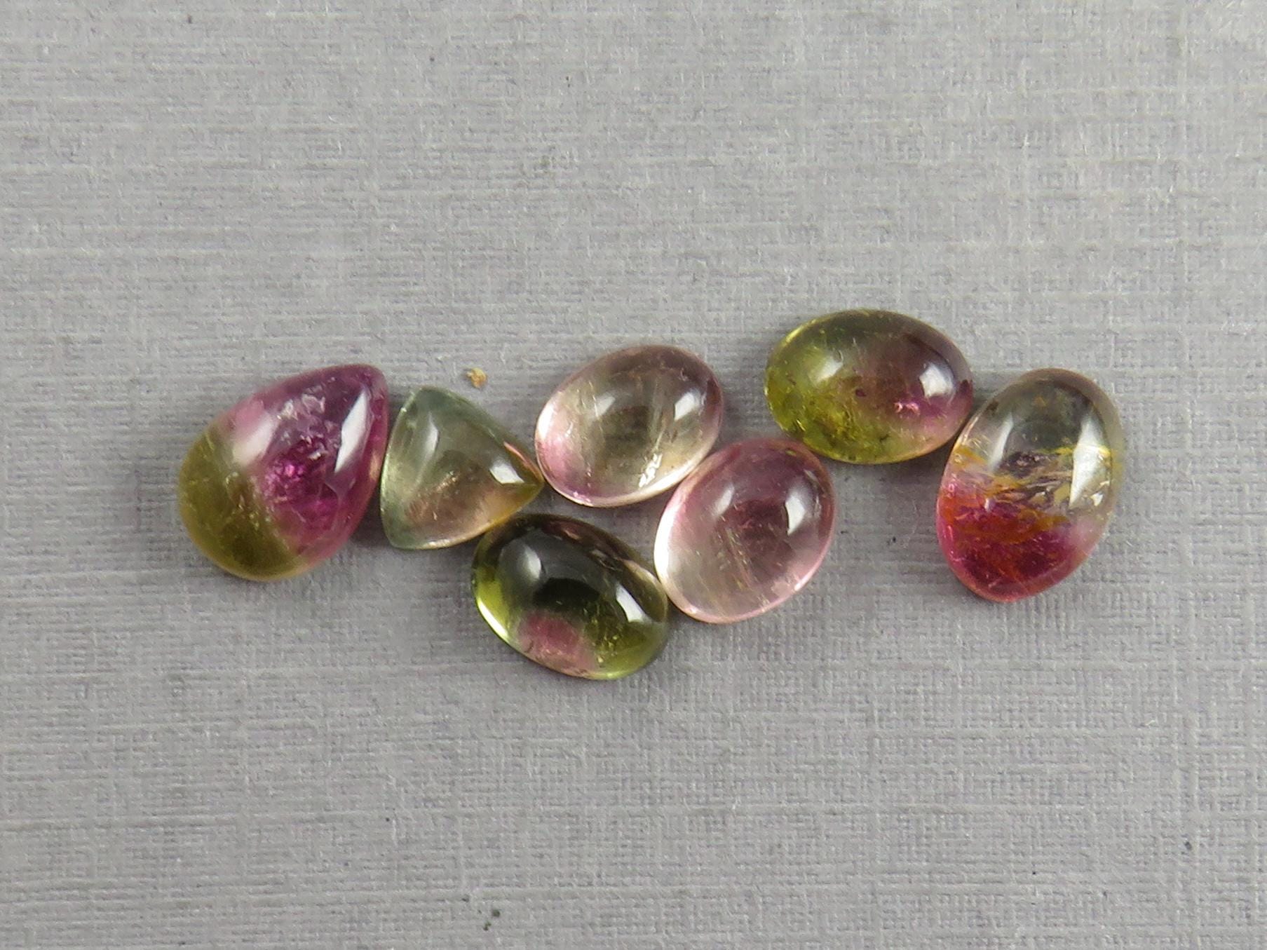 Watermelon Tourmaline Cabochon Lot | Loose Natural Gemstone | 9.3 cts | TO562 - Tourmaline - GemEnthusiast