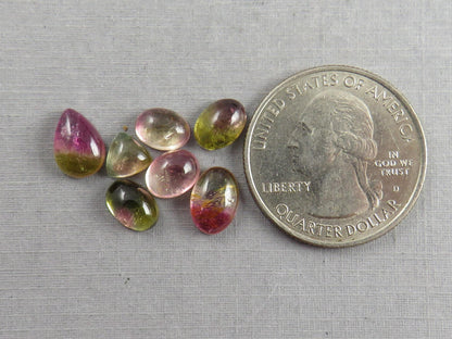 Watermelon Tourmaline Cabochon Lot | Loose Natural Gemstone | 9.3 cts | TO562 - Tourmaline - GemEnthusiast