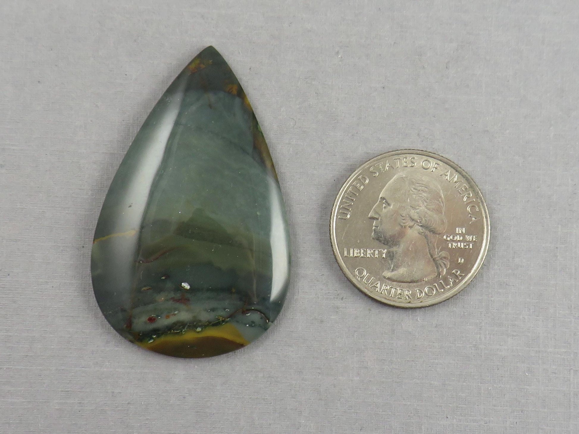 Large Blue Mountain Jasper Cabochon | 47x29 | Oregon Gemstone | Mined in the USA | JS352 - Blue Mountain Jasper, Oregon Gemstone - GemEnthusiast