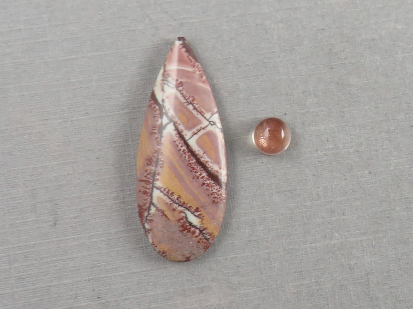 Gemstone Set | Oregon Sunstone and Sonora Jasper | SET118 - Oregon Sunstone, Sonora Jasper - GemEnthusiast