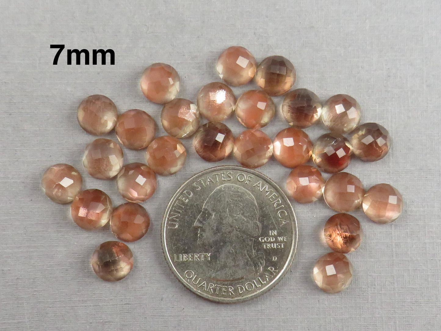 Oregon Sunstones Rose cut Round Cabochons | 6mm 7mm 8mm | Mined in the USA - Oregon Sunstone - GemEnthusiast