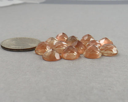 10mm Oregon Sunstone Rose Cut Round Cabochons | American Gemstone - Oregon Sunstone - GemEnthusiast