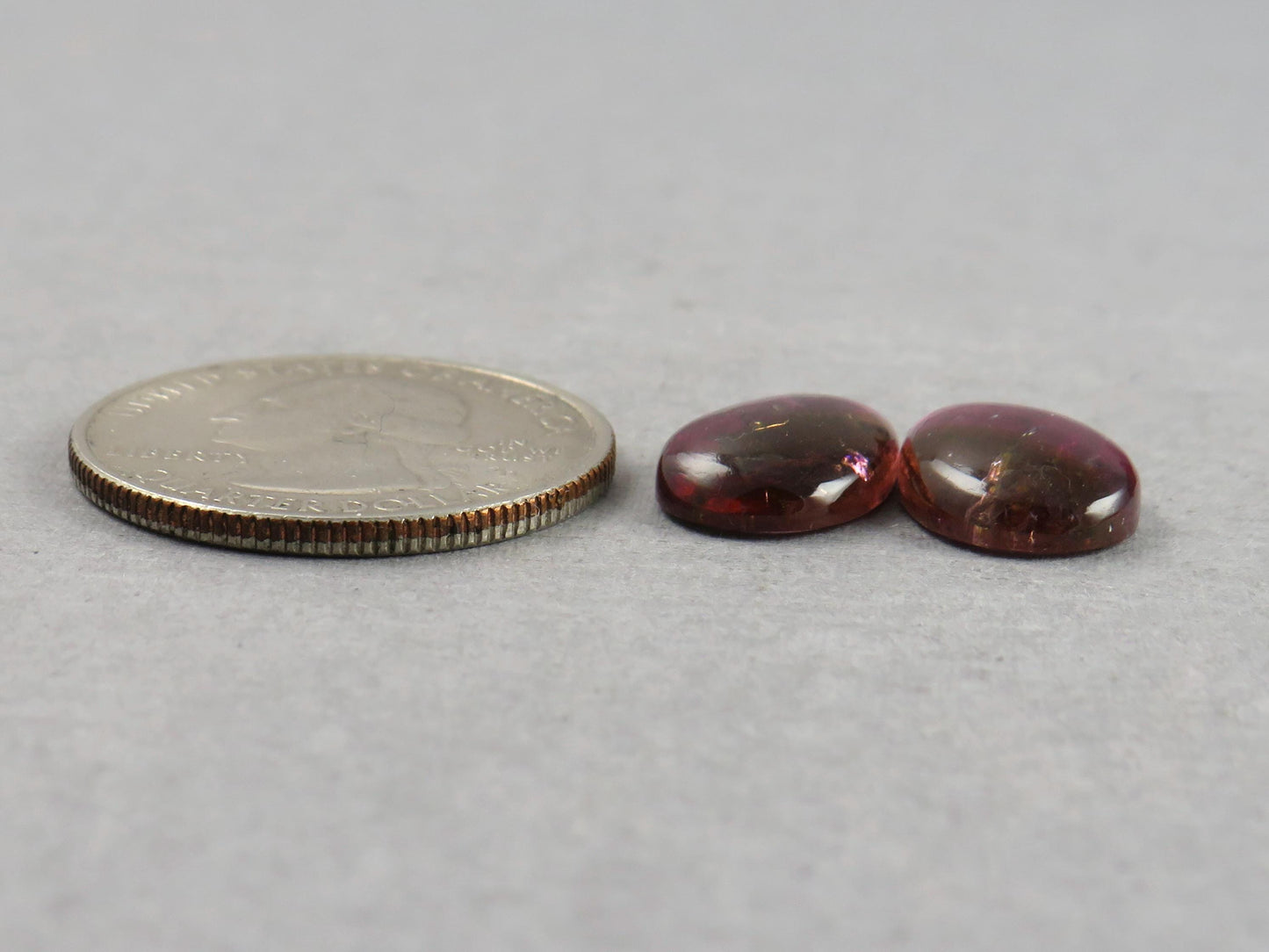 Multi-Color Tourmaline Cabochon Pair | Natural Gemstones | 15x10 mm | 9.8 cts | TO565 - Tourmaline - GemEnthusiast