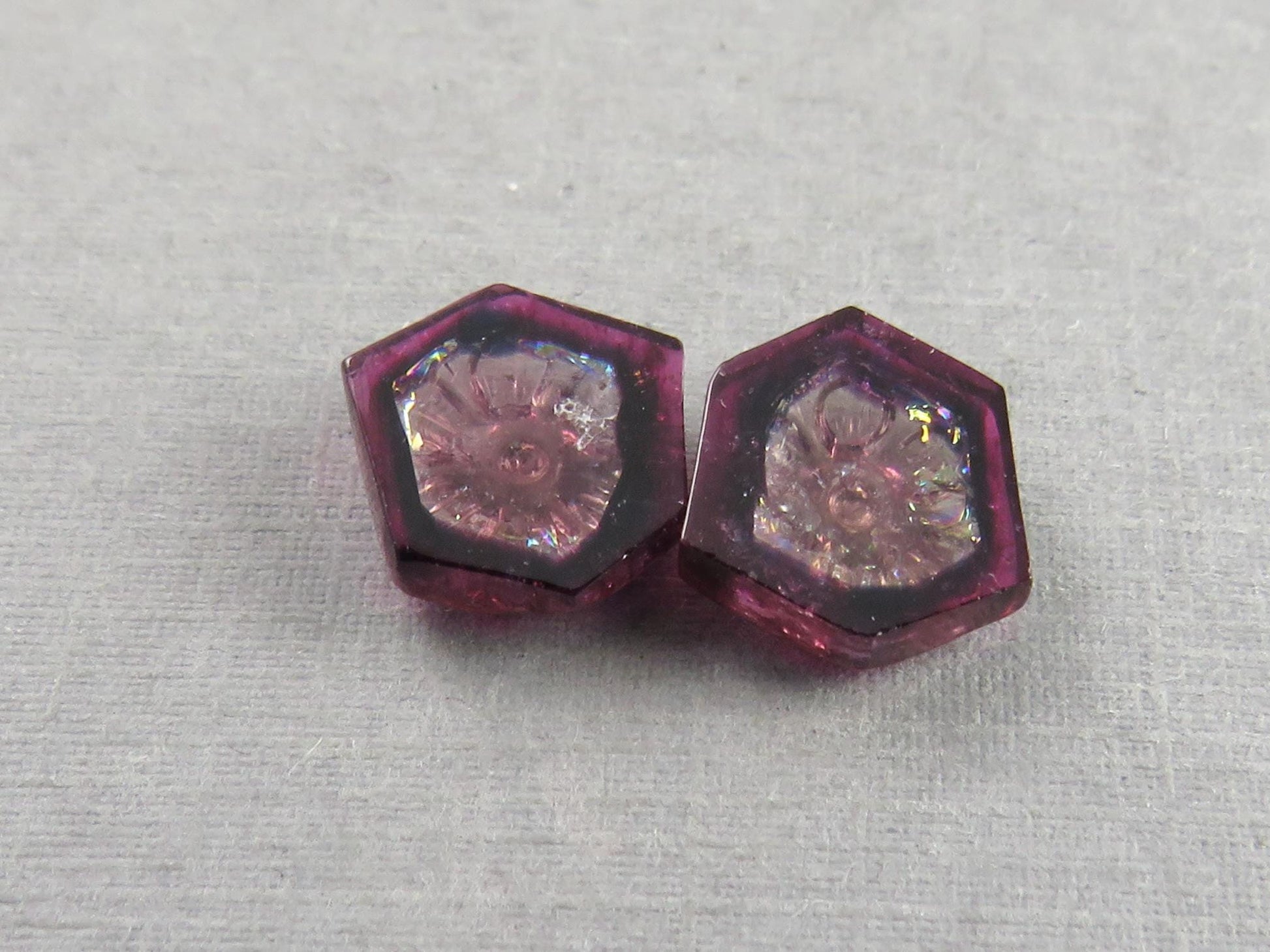 Flower Tourmaline Carving Pair | Natural Pink Gemstones | 11x10 mm | 7.2 carats | TO567 - Tourmaline - GemEnthusiast