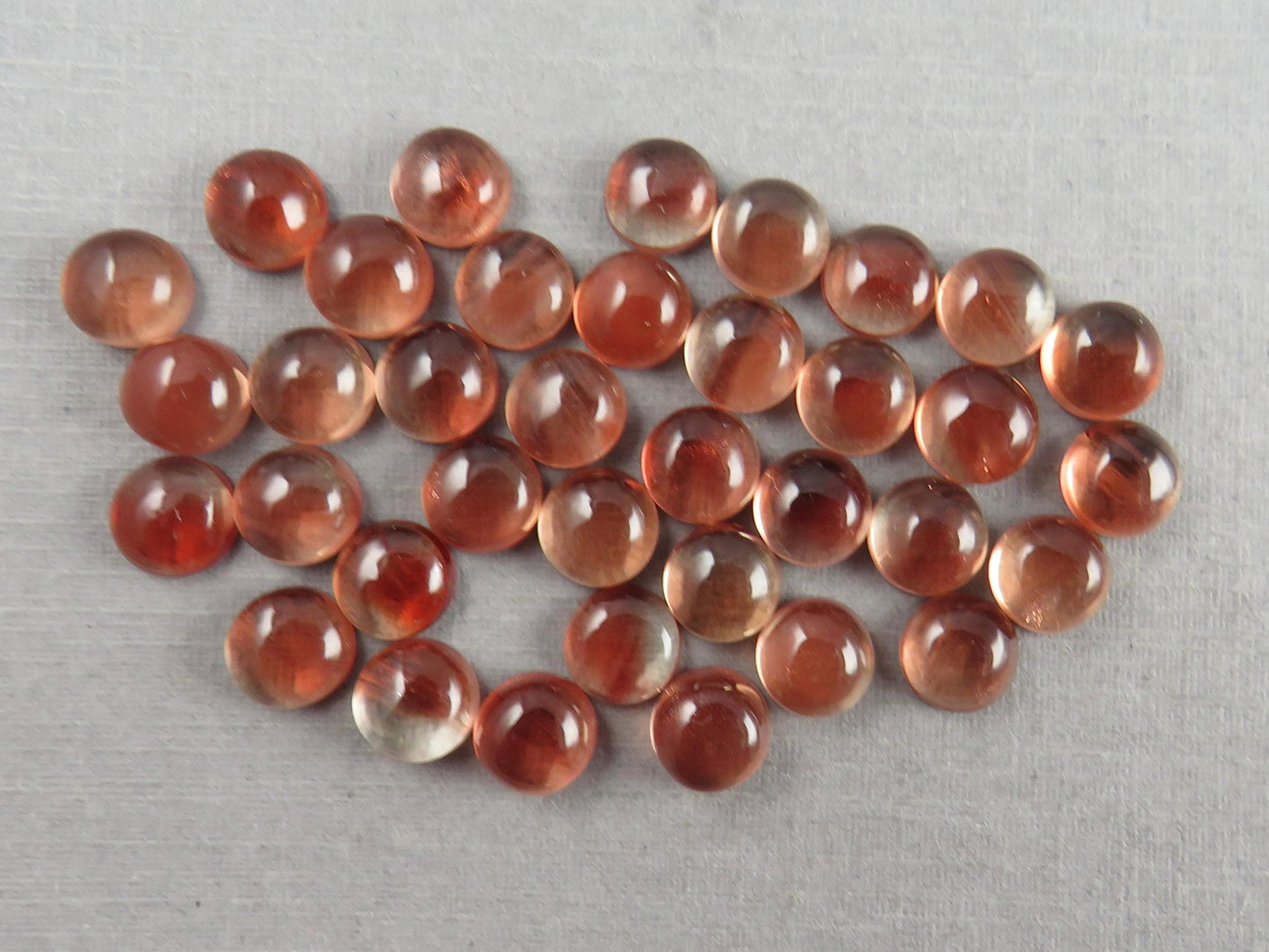 6mm Red Oregon Sunstones Round Cabochons | Per Stone - Oregon Sunstone - GemEnthusiast