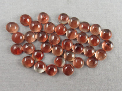6mm Red Oregon Sunstones Round Cabochons | Per Stone - Oregon Sunstone - GemEnthusiast