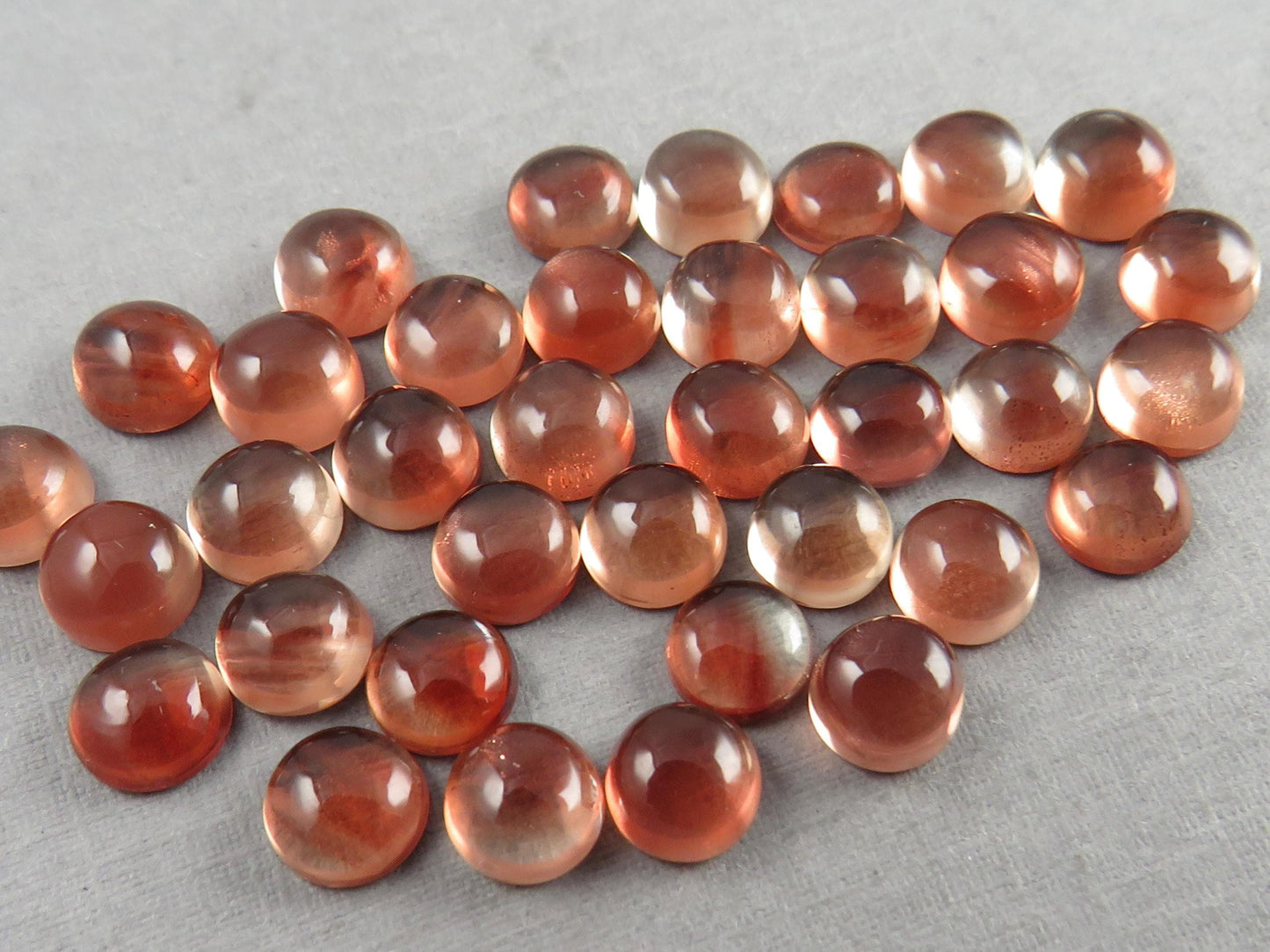 6mm Red Oregon Sunstones Round Cabochons | Per Stone - Oregon Sunstone - GemEnthusiast