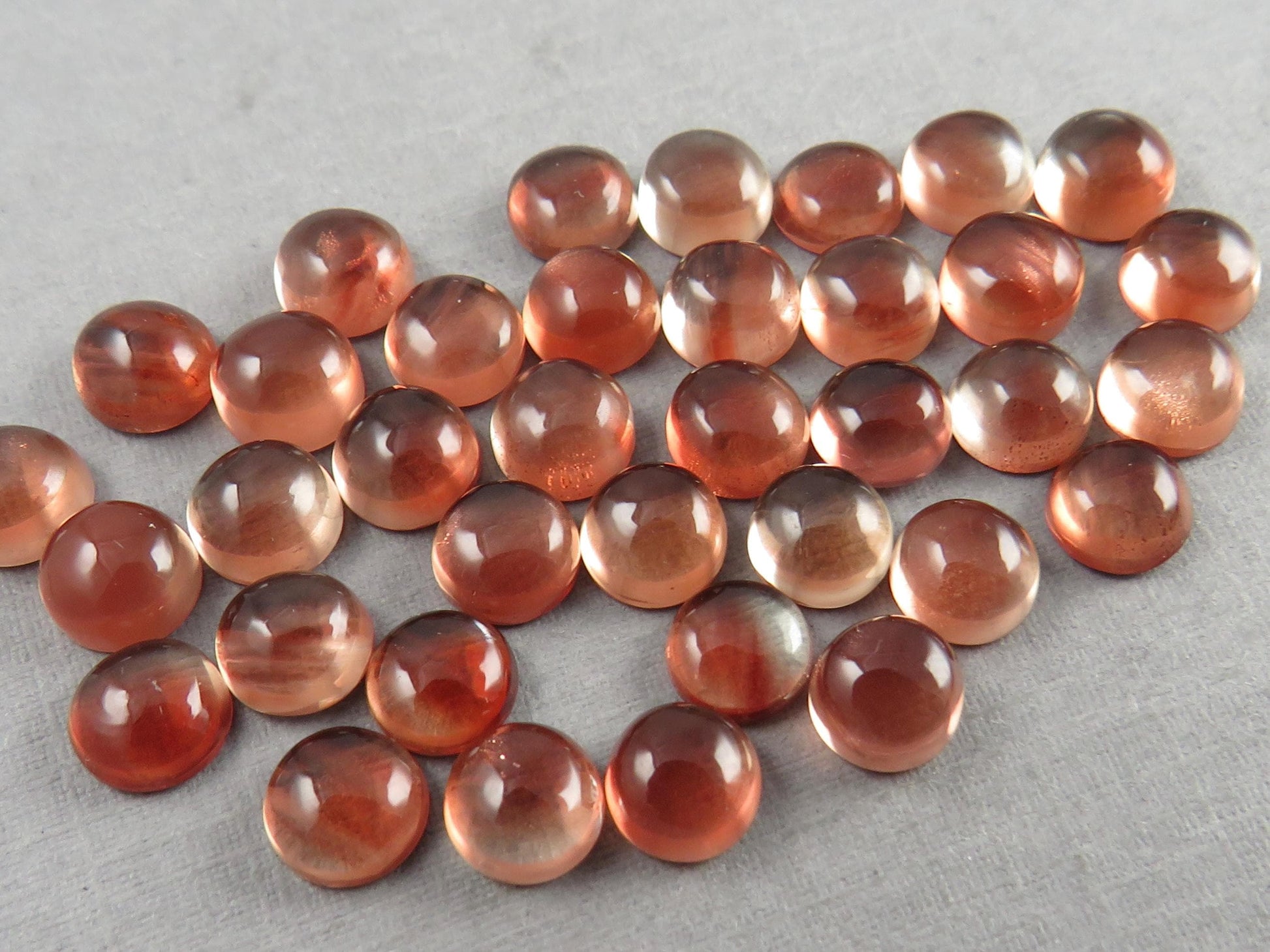6mm Red Oregon Sunstones Round Cabochons | Per Stone - Oregon Sunstone - GemEnthusiast